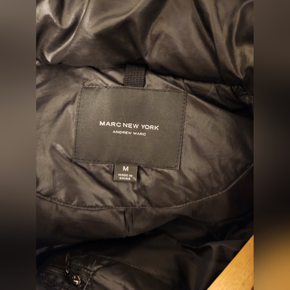 Andrew Marc Black Down Puffer Jacket  Coat - Picture 9 of 16